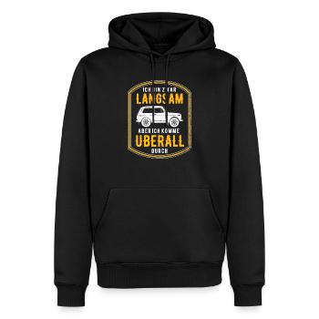 Lada Offroader Lustige Sprüche Russland Auto - Männer Premium Bio Hoodie - Schwarz - Vorne - Nico (187cm)