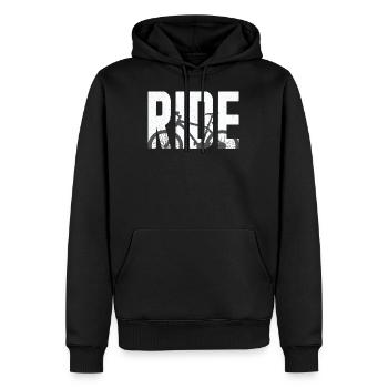 VTT - Sweat à capuche Premium bio Homme - noir - Devant - Nico (187cm)