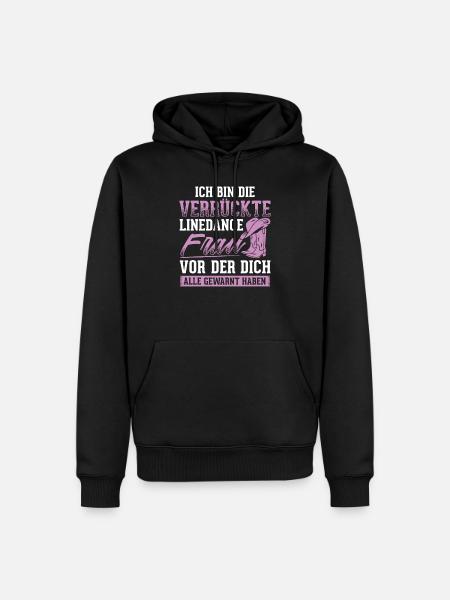 Verrückte Line Dance Frau Linedance Tänzerin - Männer Premium Bio Hoodie - Schwarz