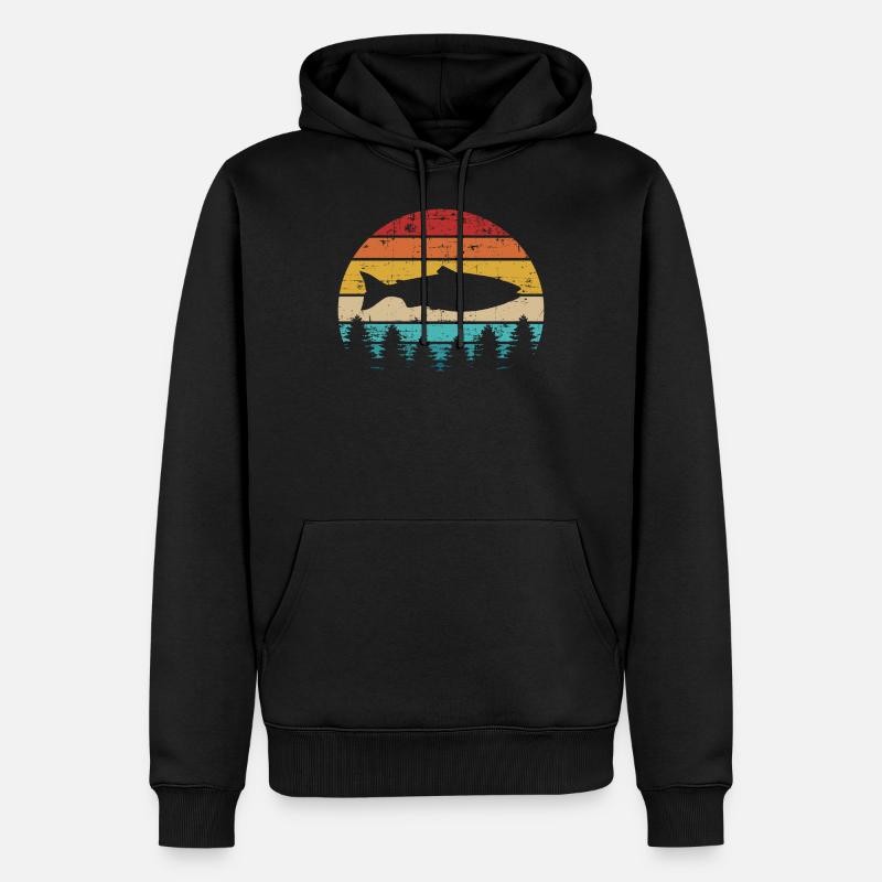 Lachs - Männer Premium Bio Hoodie - Schwarz