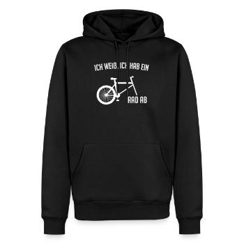 Ich Hab Ein Rad Ab | Lustiger Fahrrad Spruch | - Männer Premium Bio Hoodie - Schwarz - Vorne - Nico (187cm)