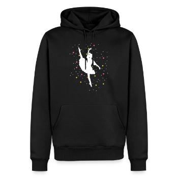 Ballerine danse cadeau avec étoiles - Sweat à capuche Premium bio Homme - noir - Devant - Nico (187cm)