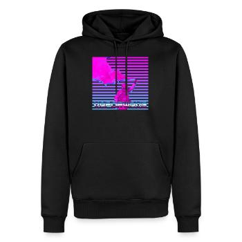 Vaporwave Soldier - Men’s Premium Organic Hoodie - black - Front - Nico (187cm)