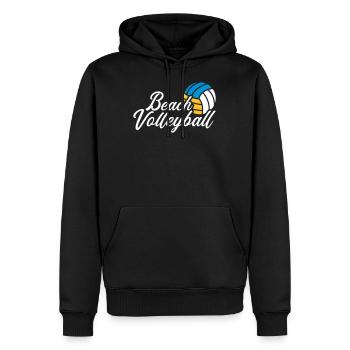 Beachvolleyball - Männer Premium Bio Hoodie - Schwarz - Vorne - Nico (187cm)