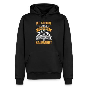 Lange Romantische Spaziergänge Im Baumarkt - Männer Premium Bio Hoodie - Schwarz - Vorne - Nico (187cm)