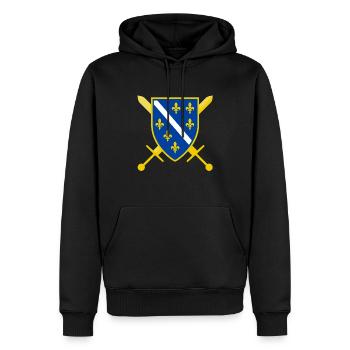 Bosnien Wappen Bosna Geschenke für Bosanac - Männer Premium Bio Hoodie - Schwarz - Vorne - Nico (187cm)
