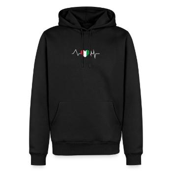 Italien Italiener Italienerin Herzschlag Geschenk - Männer Premium Bio Hoodie - Schwarz - Vorne - Nico (187cm)