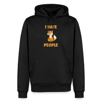 I Hate People Fuchs - Männer Premium Bio Hoodie - Schwarz - Vorne - Nico (187cm)