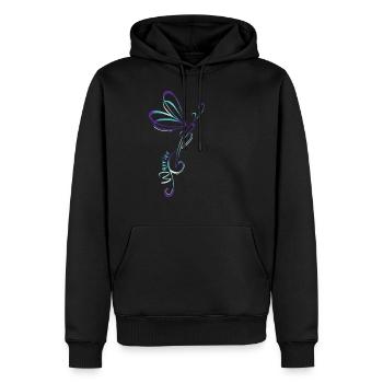 Sensibilisation aux papillons de dépression suicide - Sweat à capuche Premium bio Homme - noir - Devant - Nico (187cm)