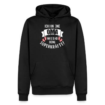 Oma - Männer Premium Bio Hoodie - Schwarz - Vorne - Nico (187cm)