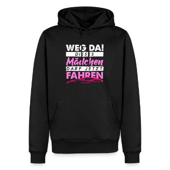 Führerschein Bestanden Geschenk | Fahrprüfung - Männer Premium Bio Hoodie - Schwarz - Vorne - Nico (187cm)