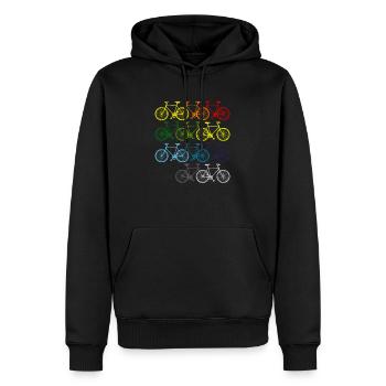 Vélo vélo vélo design cadeau pour les cyclistes - Sweat à capuche Premium bio Homme - noir - Devant - Nico (187cm)