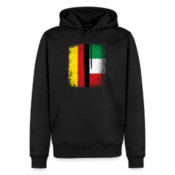 Idée cadeau Italie Allemagne - Sweat à capuche Premium bio Homme - noir - Devant - Nico (187cm)