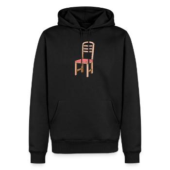 Illustration de la chaise - Sweat à capuche Premium bio Homme - noir - Devant - Nico (187cm)