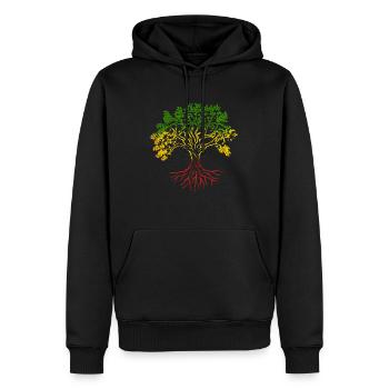 Tree Roots Rasta Lion Reggae bonnes vibrations - Sweat à capuche Premium bio Homme - noir - Devant - Nico (187cm)