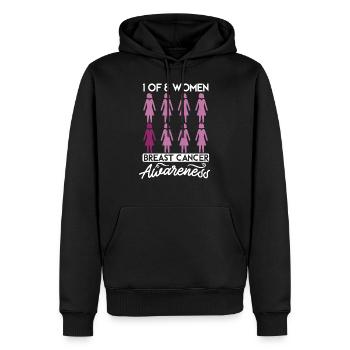 1 of 8 women breast cancer awareness - Männer Premium Bio Hoodie - Schwarz - Vorne - Nico (187cm)