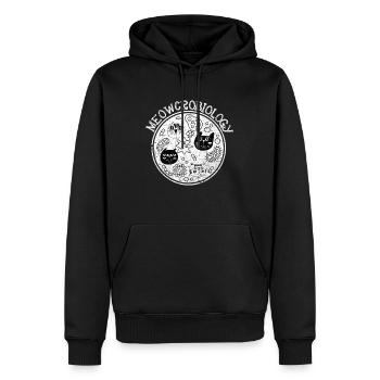 Meowcrobiologie Mikrobiologie Wissenschaft Katze - Männer Premium Bio Hoodie - Schwarz - Vorne - Nico (187cm)