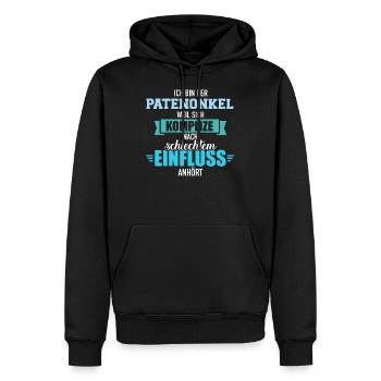 Patenonkel - Männer Premium Bio Hoodie - Schwarz - Vorne - Nico (187cm)