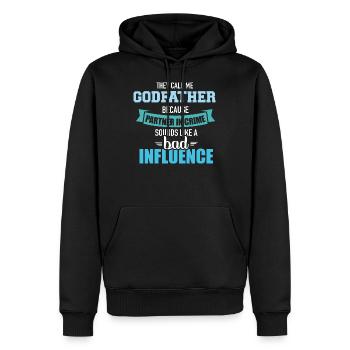Patenonkel - Männer Premium Bio Hoodie - Schwarz - Vorne - Nico (187cm)
