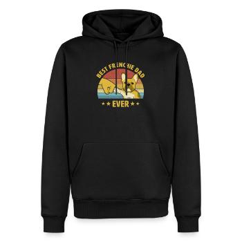 Meilleur Frenchie Dad Ever Vintage Dog Dad Puppy - Sweat à capuche Premium bio Homme - noir - Devant - Nico (187cm)