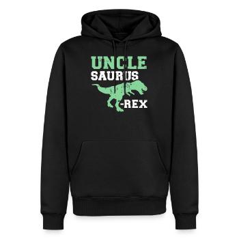 oncle - Sweat à capuche Premium bio Homme - noir - Devant - Nico (187cm)