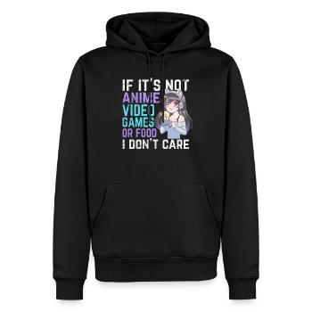 Si ce n'est pas des jeux vidéo d'anime ou de la nourriture, je m'en fiche - Sweat à capuche Premium bio Homme - noir - Devant - Nico (187cm)