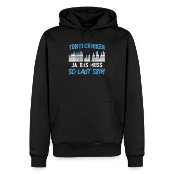 Tontechniker Tontechnik - Männer Premium Bio Hoodie - Schwarz - Vorne - Nico (187cm)