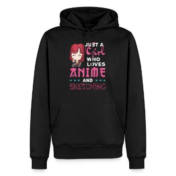 Just A Girl Who Loves Anime and Sketching Geschenk - Männer Premium Bio Hoodie - Schwarz - Vorne - Nico (187cm)