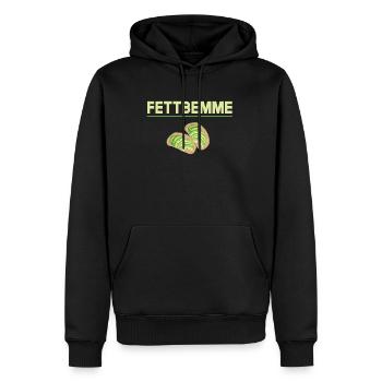 Fettbemme Ostdeutsche Spezialität - Männer Premium Bio Hoodie - Schwarz - Vorne - Nico (187cm)