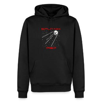 Idée cadeau Spoutnik URSS Union soviétique - Sweat à capuche Premium bio Homme - noir - Devant - Nico (187cm)