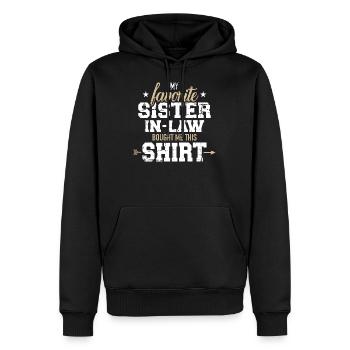 belle-soeur - Sweat à capuche Premium bio Homme - noir - Devant - Nico (187cm)