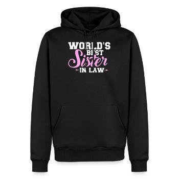 belle-soeur - Sweat à capuche Premium bio Homme - noir - Devant - Nico (187cm)