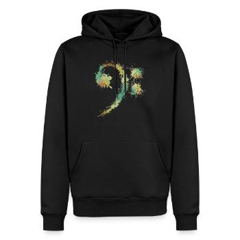 Bass Clef Retro - Funny Music Lovers Gift - Men’s Premium Organic Hoodie - black - Front - Nico (187cm)