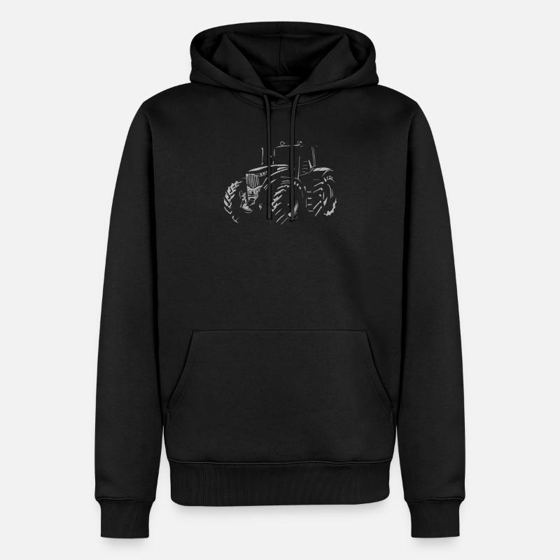 Traktor - Männer Premium Bio Hoodie - Schwarz