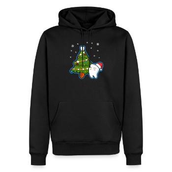 Dentiste Dents Sapins Noël Dentist - Sweat à capuche Premium bio Homme - noir - Devant - Nico (187cm)