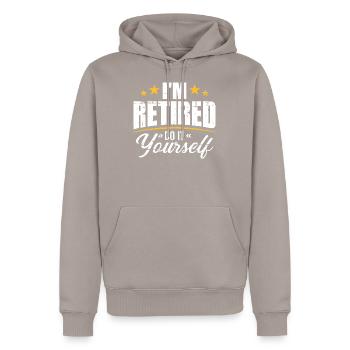 Pension - Sweat à capuche Premium bio Homme - taupe - Devant - Nico (187cm)