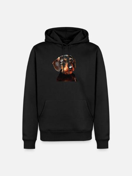 Dackel - Männer Premium Bio Hoodie - Schwarz