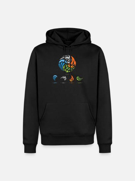 The Four Elements of Matter - Men’s Premium Organic Hoodie - black