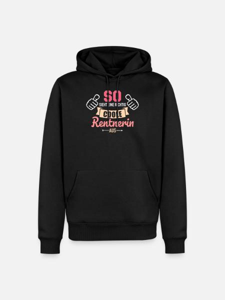 Rentnerin - Männer Premium Bio Hoodie - Schwarz