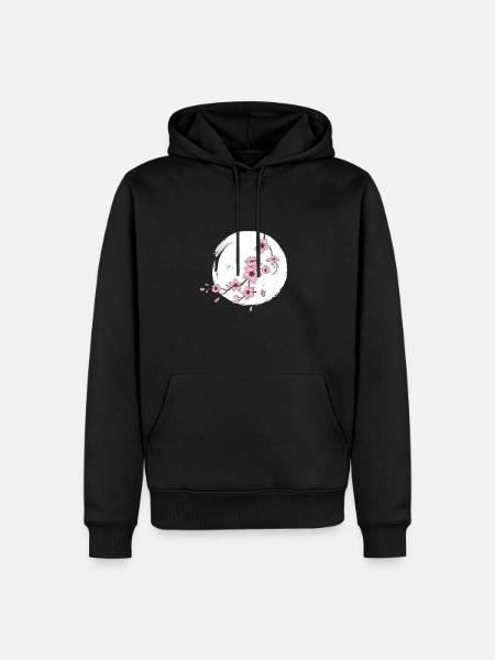 Cherry blossom moon - Men’s Premium Organic Hoodie - black