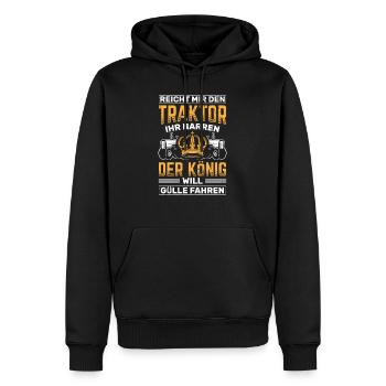 Traktor Landwirtschaft Bauer - Männer Premium Bio Hoodie - Schwarz - Vorne - Nico (187cm)