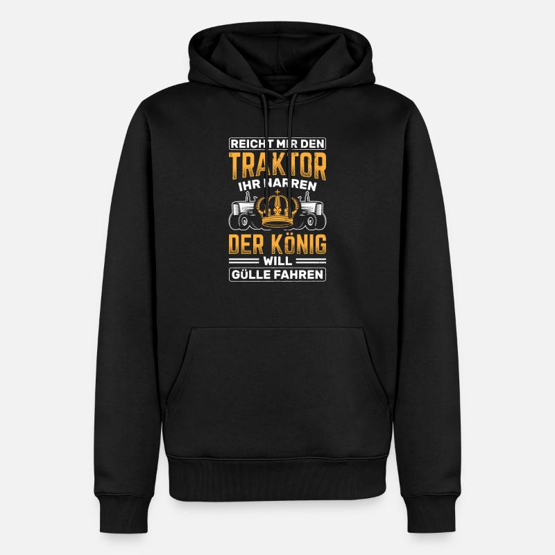 Traktor Landwirtschaft Bauer - Männer Premium Bio Hoodie - Schwarz
