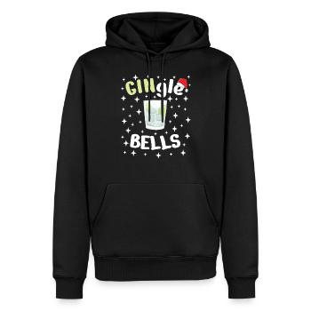 GINgle Bells Gin-gle Bells Gin Christmas Design - Men’s Premium Organic Hoodie - black - Front - Nico (187cm)