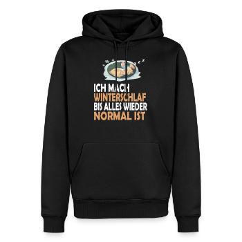 Hasen Schlafanzug Nachthemd Schlafshirt Pyjama - Männer Premium Bio Hoodie - Schwarz - Vorne - Nico (187cm)