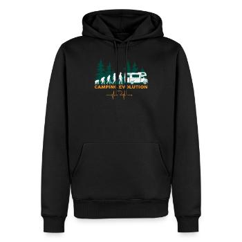 Camping car evolution - Sweat à capuche Premium bio Homme - noir - Devant - Nico (187cm)