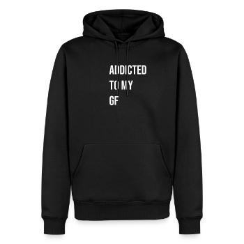 Declaration of love to girlfriend - Men’s Premium Organic Hoodie - black - Front - Nico (187cm)