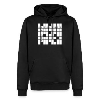 Mots croisés - Sweat à capuche Premium bio Homme - noir - Devant - Nico (187cm)