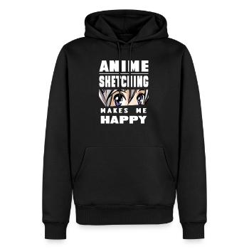 Cadeau de manga de dessin animé et dessin animé - Sweat à capuche Premium bio Homme - noir - Devant - Nico (187cm)