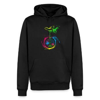 Splash Unicycle - Men’s Premium Organic Hoodie - black - Front - Nico (187cm)