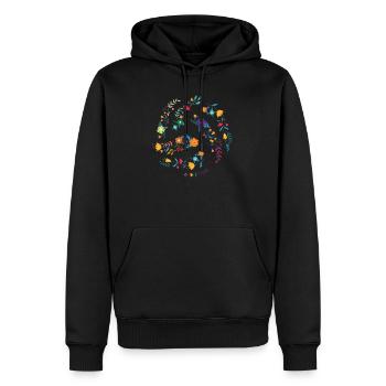 Fleurs Volley-ball - Sweat à capuche Premium bio Homme - noir - Devant - Nico (187cm)